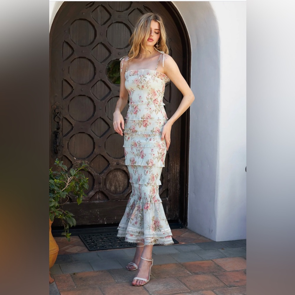 Geranium Dress in Tapestry Rose